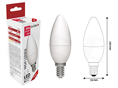 Avide LED Candle 6W E14 WW 3000K izzó